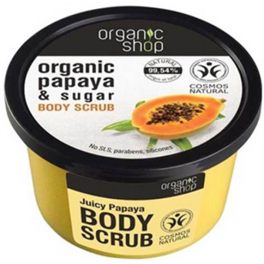 Organic Shop bőrradír bio papayával és cukorral, 250 ml
